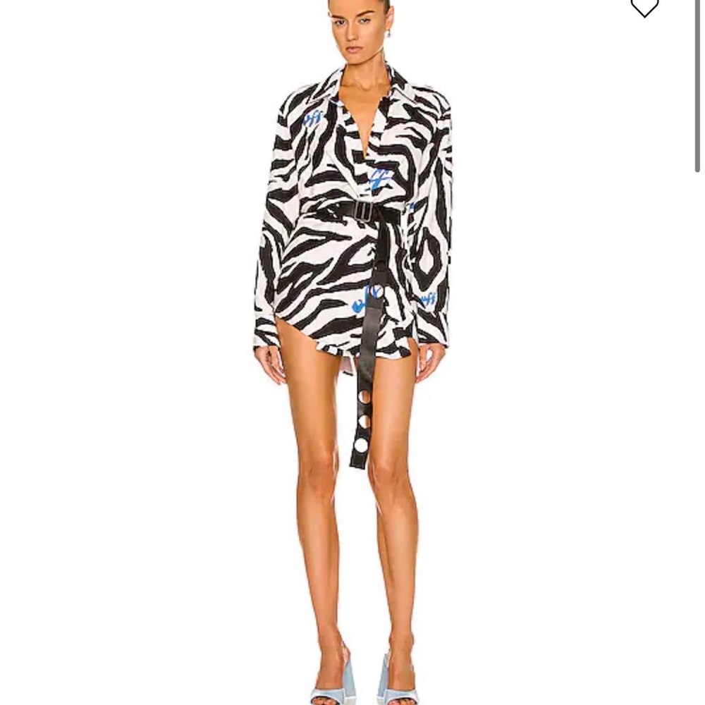 Off-White Zebra print shirt dress